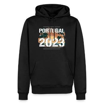 Portugal 2023 - Sweat à capuche Premium bio Homme - noir - Devant - Nico (187cm)