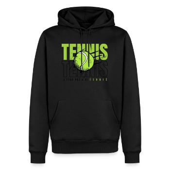 Tennis - J'Peux pas j'ai Tennis - Sweat à capuche Premium bio Homme - noir - Devant - Nico (187cm)