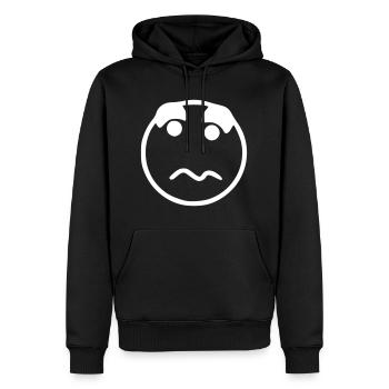 Emoji sketch blanc nerveux - Sweat à capuche Premium bio Homme - noir - Devant - Nico (187cm)
