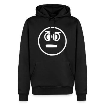 Emoji Skizze neutral weiß - Männer Premium Bio Hoodie - Schwarz - Vorne - Nico (187cm)