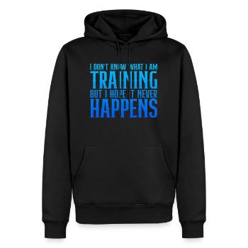 I Don't Know What I Am Training 2 - Men’s Premium Organic Hoodie - black - Front - Nico (187cm)