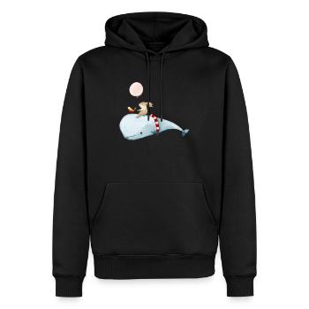 Abenteuer auf dem Wal - Männer Premium Bio Hoodie - Schwarz - Vorne - Nico (187cm)