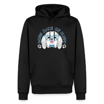 Les chiens me rendent heureux - Sweat à capuche Premium bio Homme - noir - Devant - Nico (187cm)