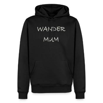 230611 0007 wander MUM - Männer Premium Bio Hoodie - Schwarz - Vorne - Nico (187cm)