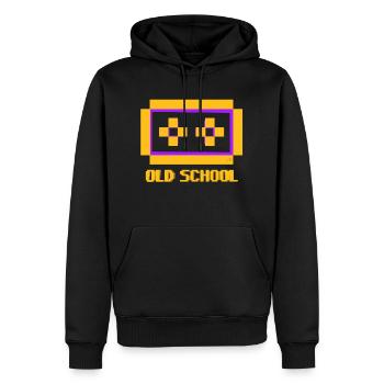 OLD SCHOOL ORIGINAL - Sweat à capuche Premium bio Homme - noir - Devant - Nico (187cm)