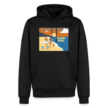 Urlaubsstart 2023 Wasser Sand - Männer Premium Bio Hoodie - Schwarz - Vorne - Nico (187cm)