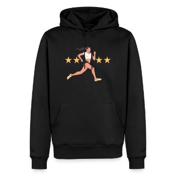 Running - Sweat à capuche Premium bio Homme - noir - Devant - Nico (187cm)