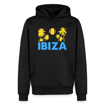 ibiza - Männer Premium Bio Hoodie - Schwarz - Vorne - Nico (187cm)