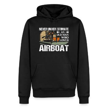 Ne sous-estimez jamais un vieil homme qui aime l’hydroglisseur W - Sweat à capuche Premium bio Homme - noir - Devant - Nico (187cm)