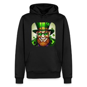 Saint Patricks Day Irish Kobold Leprechaun Wichtel - Männer Premium Bio Hoodie - Schwarz - Vorne - Nico (187cm)