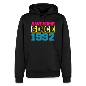 Awesome since 1992. Funny gift men women birthday - Sweat à capuche Premium bio Homme - noir - Devant - Nico (187cm)