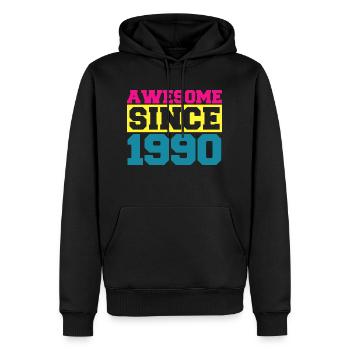 Awesome since 1990. Funny gift men women birthday - Sweat à capuche Premium bio Homme - noir - Devant - Nico (187cm)