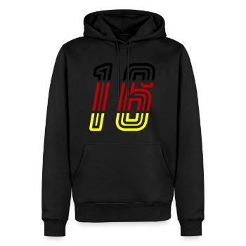 16 Symbole numérique Allemagne - Sweat à capuche Premium bio Homme - noir - Devant - Nico (187cm)
