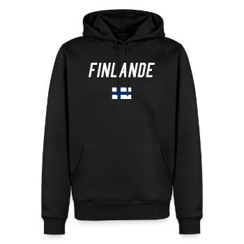 finland - Sweat à capuche Premium bio Homme - noir - Devant - Nico (187cm)
