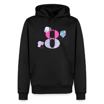 Meerjungfrau zum 8. Geburtstag - Männer Premium Bio Hoodie - Schwarz - Vorne - Nico (187cm)