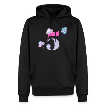 5e anniversaire sirène - Sweat à capuche Premium bio Homme - noir - Devant - Nico (187cm)