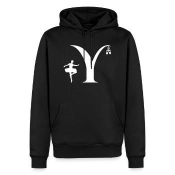 Brief und Ballerina - Männer Premium Bio Hoodie - Schwarz - Vorne - Nico (187cm)