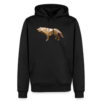 Wilder Wolf Polygon Wilde Tier Wandern Natur Seele - Männer Premium Bio Hoodie - Schwarz - Vorne - Nico (187cm)