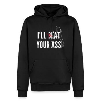 Eat ass - Kinky Meme Shirt - Männer Premium Bio Hoodie - Schwarz - Vorne - Nico (187cm)