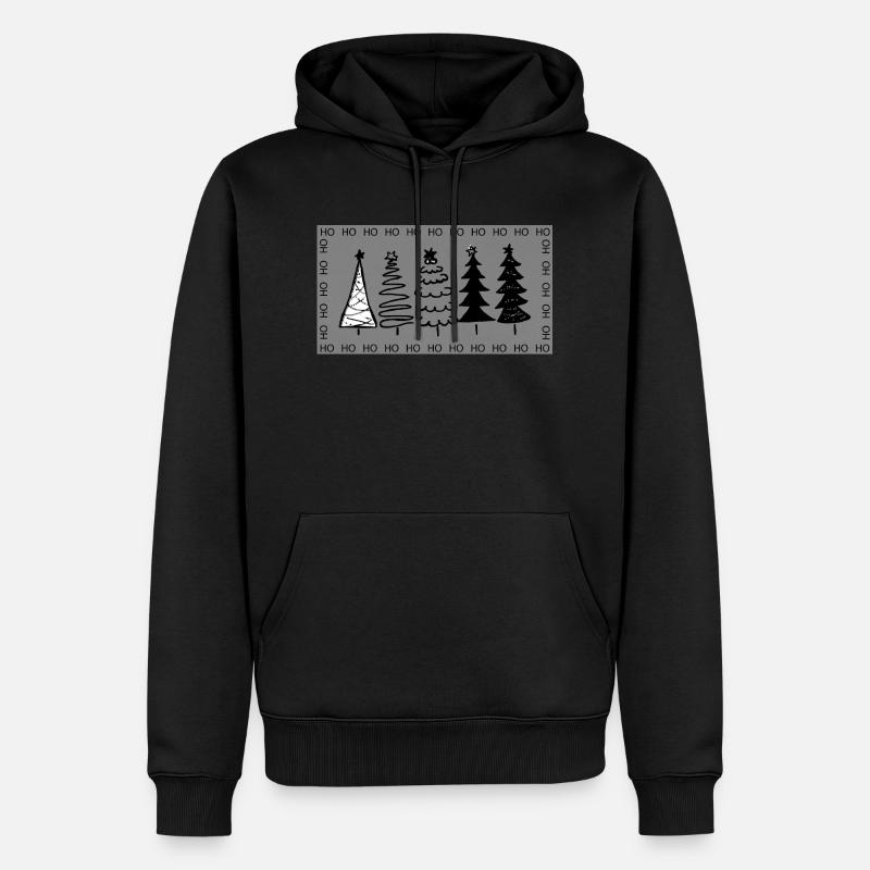 Sapins de Noël Hohoho - Sweat à capuche Premium bio Homme - noir
