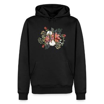 Gui et poinsettia - Sweat à capuche Premium bio Homme - noir - Devant - Nico (187cm)