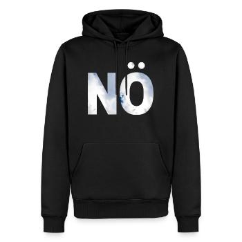 NON. Une chemise, un mot. - Sweat à capuche Premium bio Homme - noir - Devant - Nico (187cm)