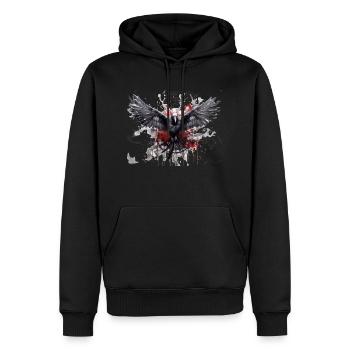 Raven - Men’s Premium Organic Hoodie - black - Front - Nico (187cm)
