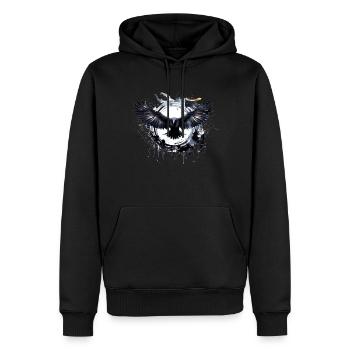 Raven - Men’s Premium Organic Hoodie - black - Front - Nico (187cm)