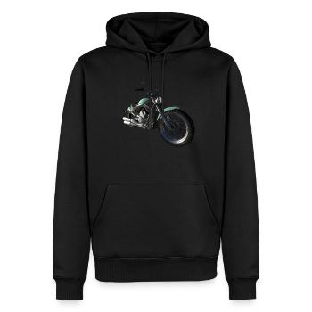 motorrad - Männer Premium Bio Hoodie - Schwarz - Vorne - Nico (187cm)