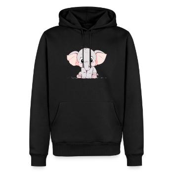 Süßer kleiner Elefant - Männer Premium Bio Hoodie - Schwarz - Vorne - Nico (187cm)