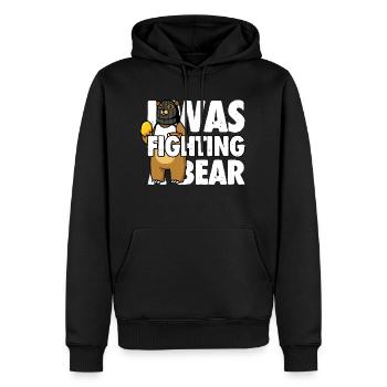Conception hilarante du bras cassé. Je combattais un ours - Sweat à capuche Premium bio Homme - noir - Devant - Nico (187cm)