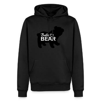 Silhouette d’un bébé ours - Sweat à capuche Premium bio Homme - noir - Devant - Nico (187cm)