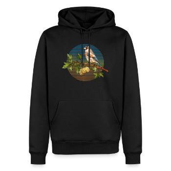 Oiseau coloré - Sweat à capuche Premium bio Homme - noir - Devant - Nico (187cm)