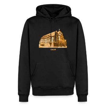 Calw Rathaus Schwarzwald Baden-Württemberg - Männer Premium Bio Hoodie - Schwarz - Vorne - Nico (187cm)