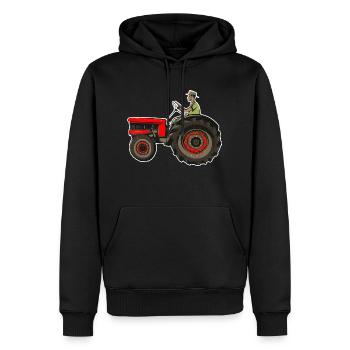 Treckerfahrer - Männer Premium Bio Hoodie - Schwarz - Vorne - Nico (187cm)