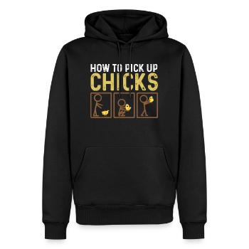 Wie man Küken abholt Niedliche Küken auswählen - Männer Premium Bio Hoodie - Schwarz - Vorne - Nico (187cm)