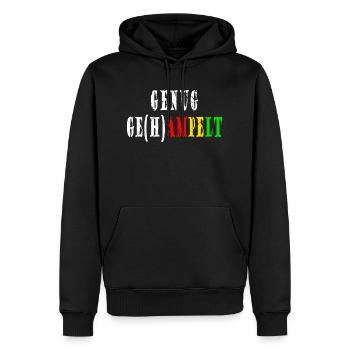 GENUG GE(H)AMPELT Ampel-Protest - Männer Premium Bio Hoodie - Schwarz - Vorne - Nico (187cm)