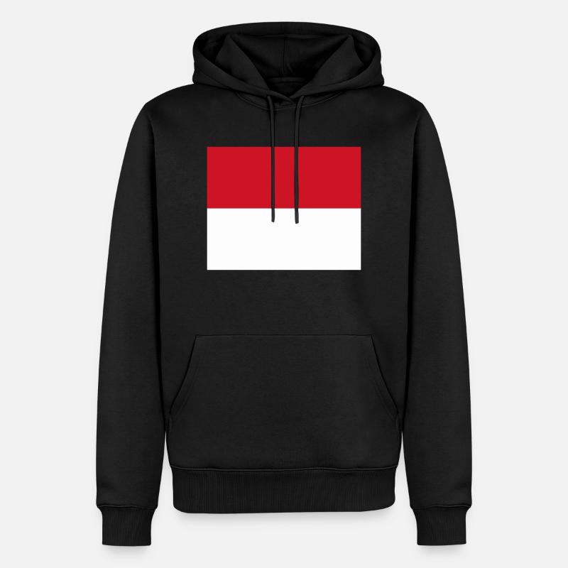 Monaco flag / Drapeau Monaco - Sweat à capuche Premium bio Homme - noir