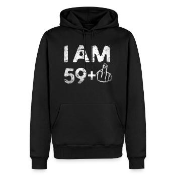 I on the 59+ 60th birthday - Men’s Premium Organic Hoodie - black - Front - Nico (187cm)