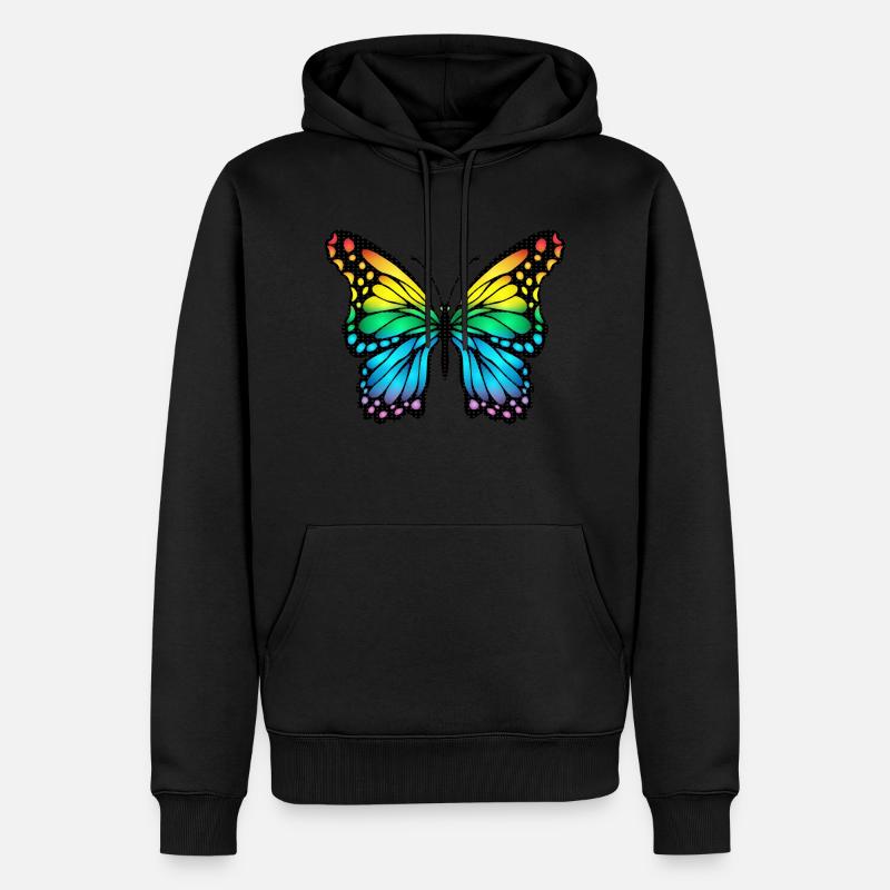 Papillon - Sweat à capuche Premium bio Homme - noir