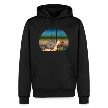 Schnecke - Männer Premium Bio Hoodie - Schwarz - Vorne - Nico (187cm)