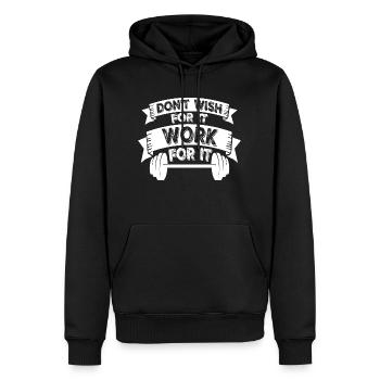 Ne souhaite pas que cela fonctionne pour elle Gym Fitness Dicton - Sweat à capuche Premium bio Homme - noir - Devant - Nico (187cm)