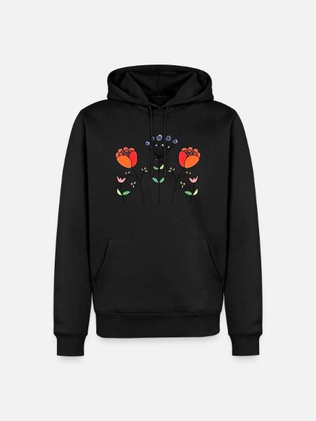 Flowers - Men’s Premium Organic Hoodie - black