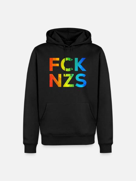 Fck NZS Regenbogen - Männer Premium Bio Hoodie - Schwarz