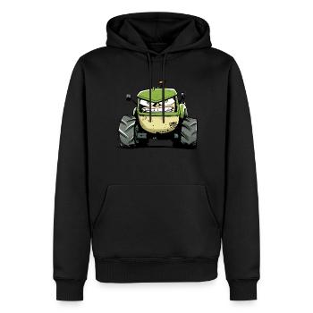 Angry Tractor No. 4 - Men’s Premium Organic Hoodie - black - Front - Nico (187cm)