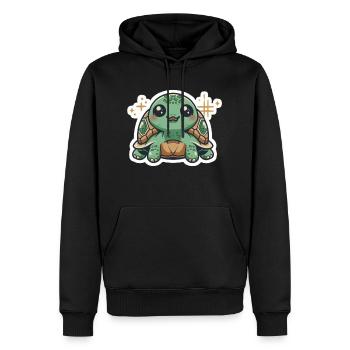 Amoureux des tortues - Sweat à capuche Premium bio Homme - noir - Devant - Nico (187cm)