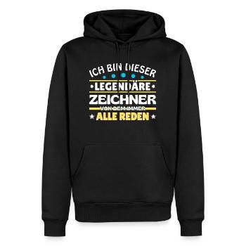 Ich bin dieser legendäre Zeichner - Männer Premium Bio Hoodie - Schwarz - Vorne - Nico (187cm)