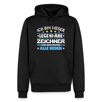Je suis ce professeur légendaire - Sweat à capuche Premium bio Homme - noir - Devant - Nico (187cm)