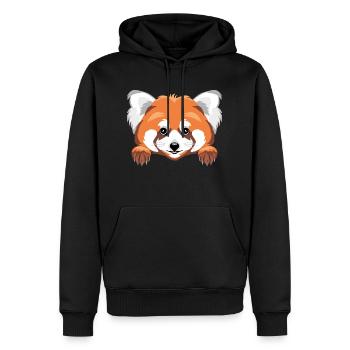 Spähender niedlicher roter Panda - Männer Premium Bio Hoodie - Schwarz - Vorne - Nico (187cm)