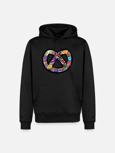 Logo t-shirt Bretzel Pop Art - Sweat à capuche Premium bio Homme - noir